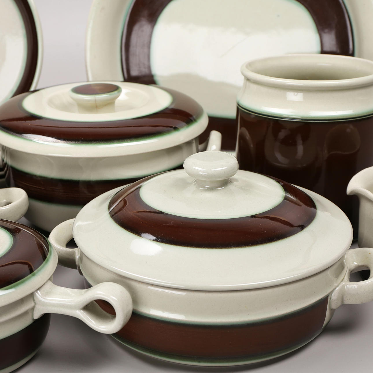 TABLEWARE PARTS, 13 pcs, "Agate", stoneware, Höganäs.