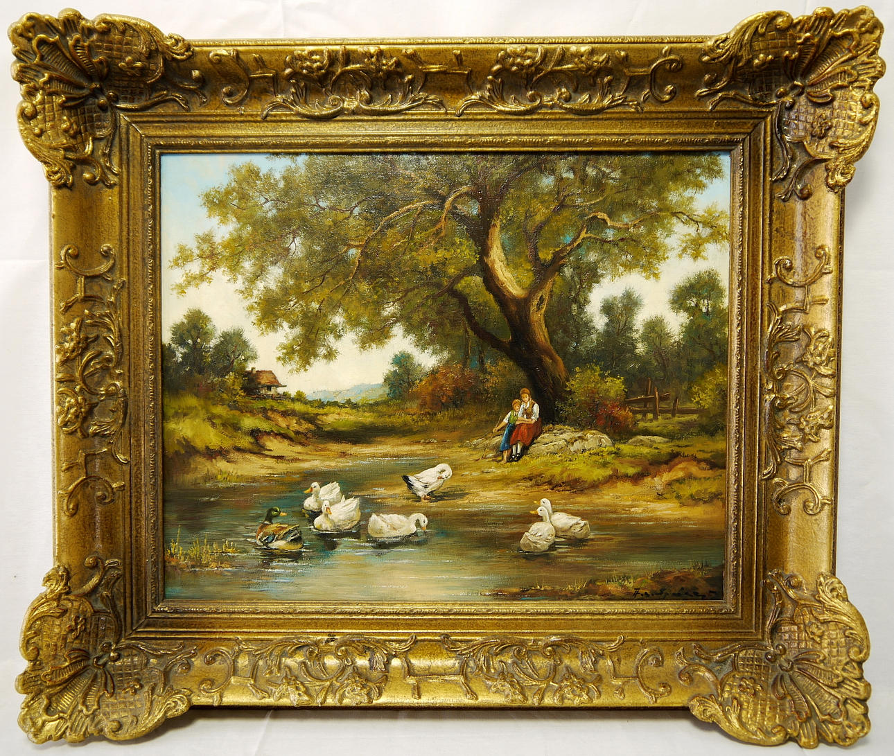 SPEIER, A. ”Ankor i dammen”, olja på duk, skylt. Speier.