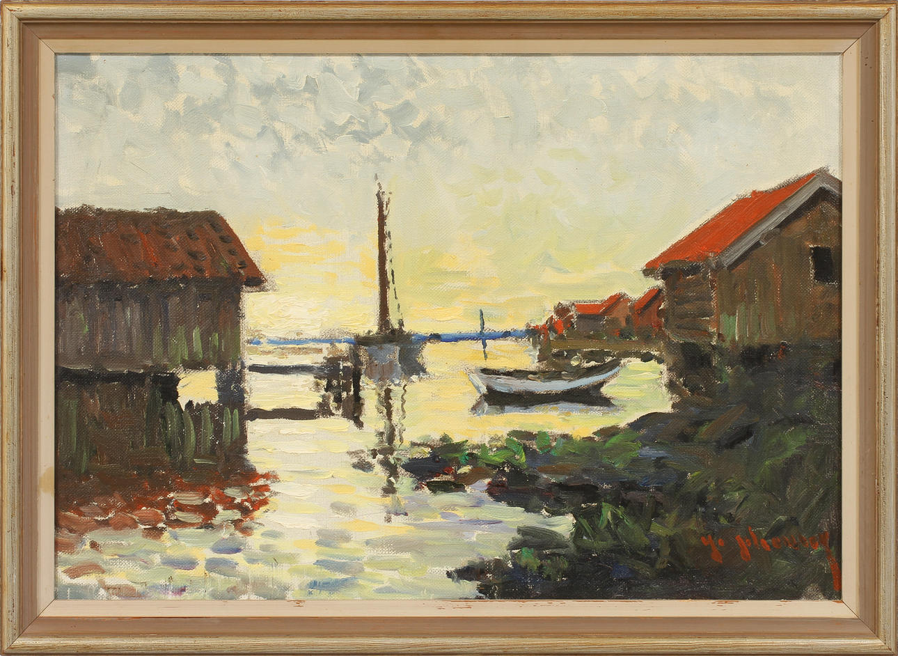 YO JOHANSSON. Kustbild, olja på duk, signerad.