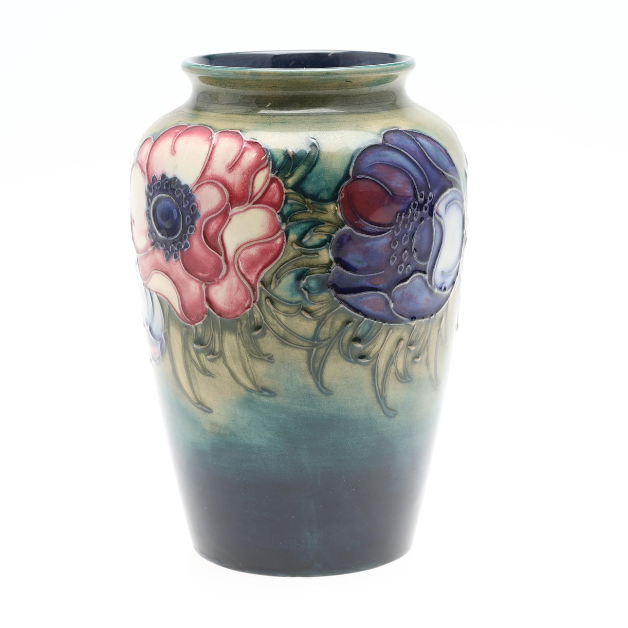 A MOORCROFT ANEMONE VASE.