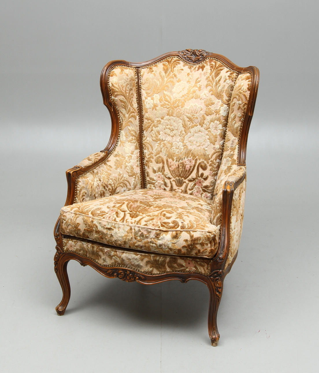 EARRING ARMCHAIR, rococo style, 20th century.
