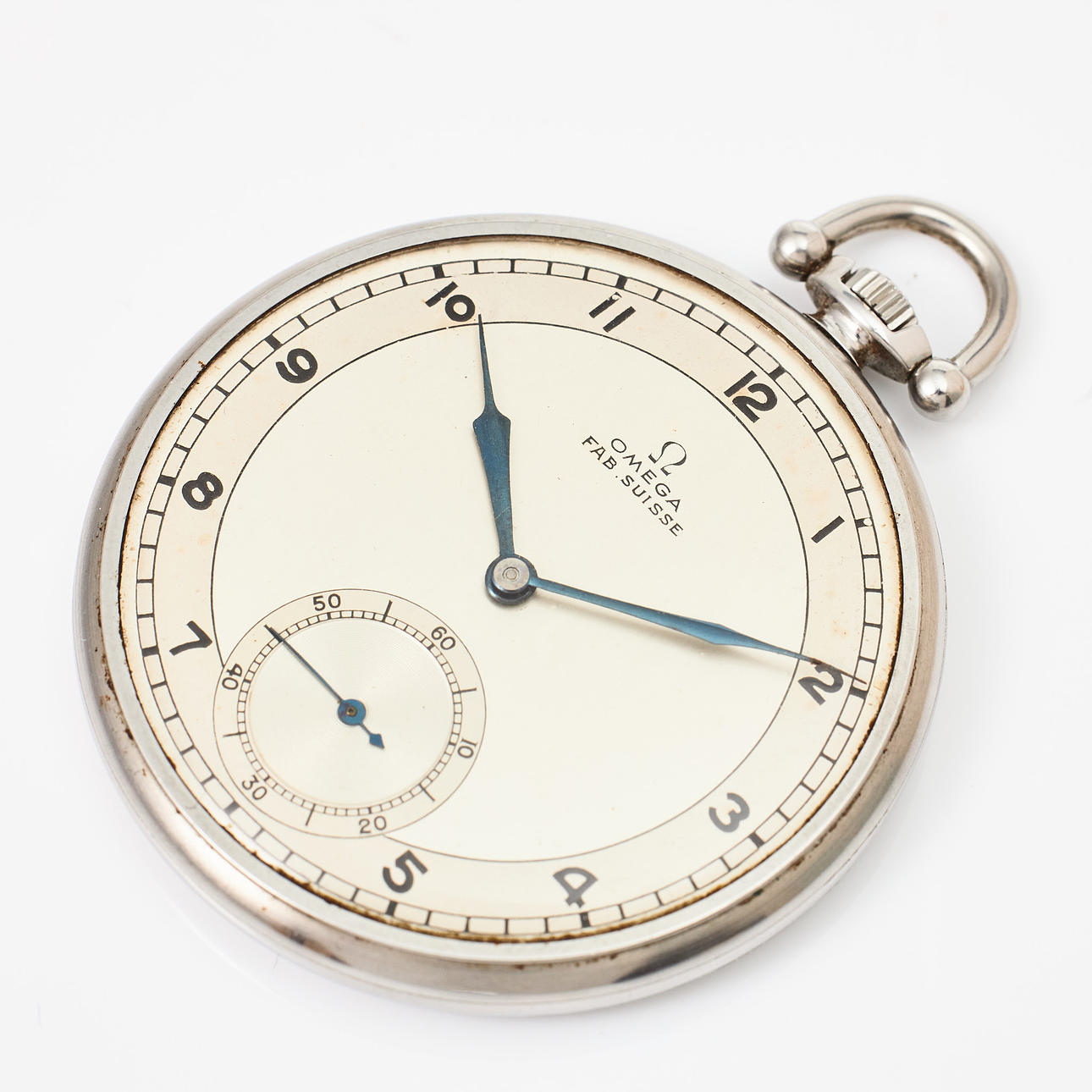 OMEGA, Bruch, Stahl, um 1937.