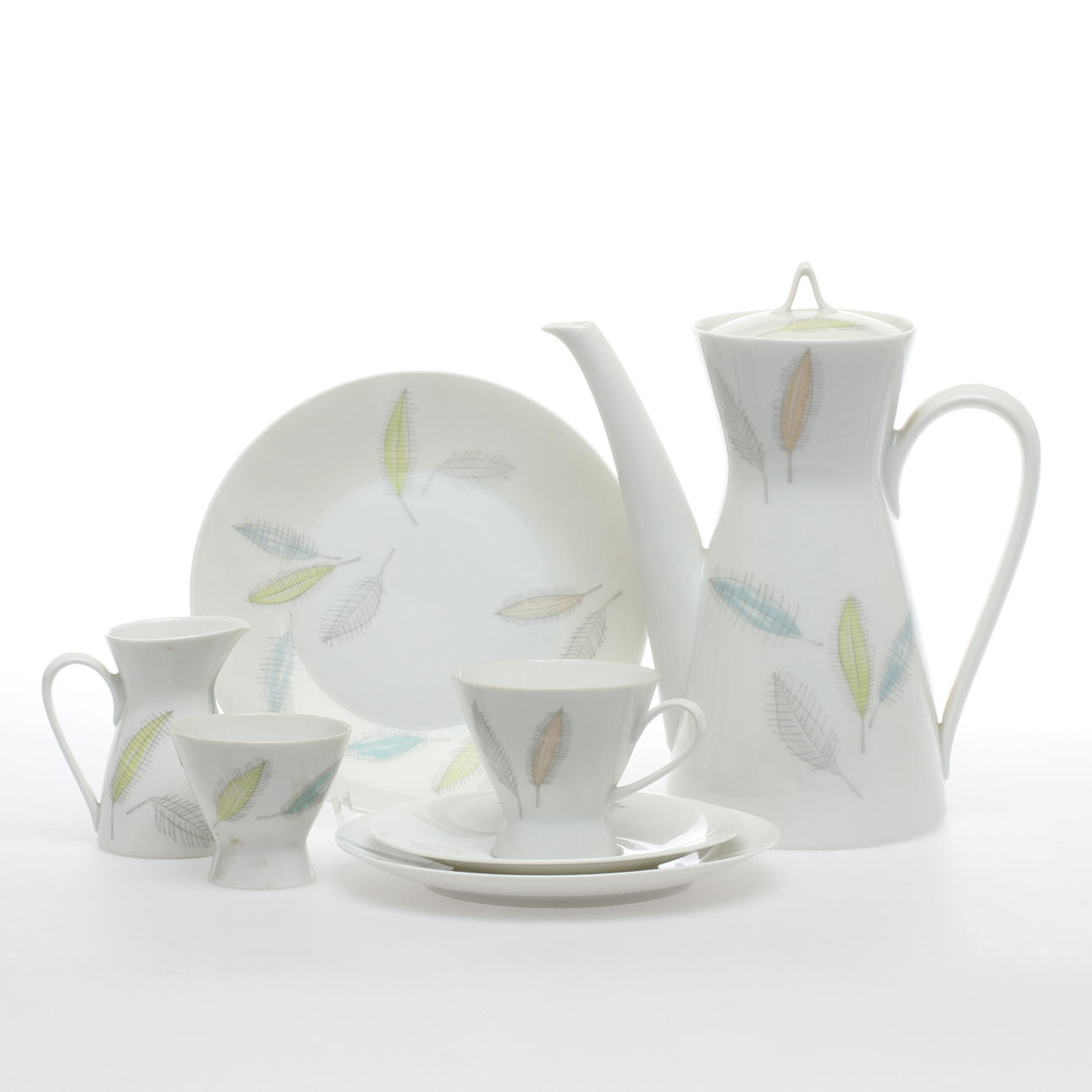 KAFFESERVIS, 25 delar, porslin, modelldesign Tapio Wirkkala för Rosenthal.