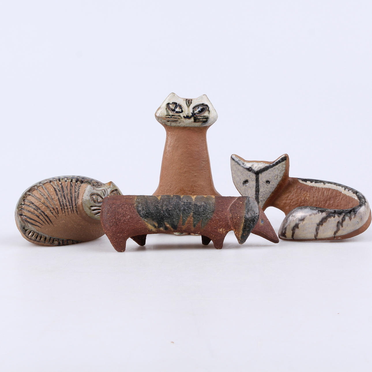 FIGURINER, 4 st. Keramik, "Lilla Zoo", Lisa Larson, Gustavsberg.