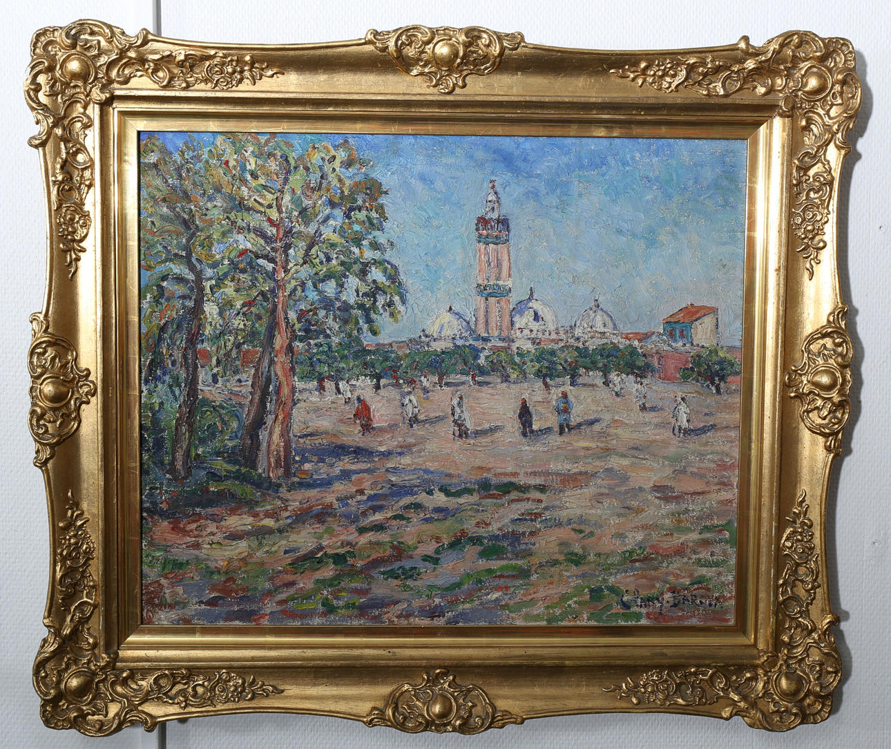 ADOLPHE CLARY BAROUX. Olja på duk, "Moské", signerad Clary-Baroux, Frankrike, 1800-1900-tal.