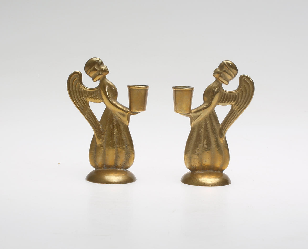 LJUSSTAKAR, 1 par, Änglar, Ystad metall.