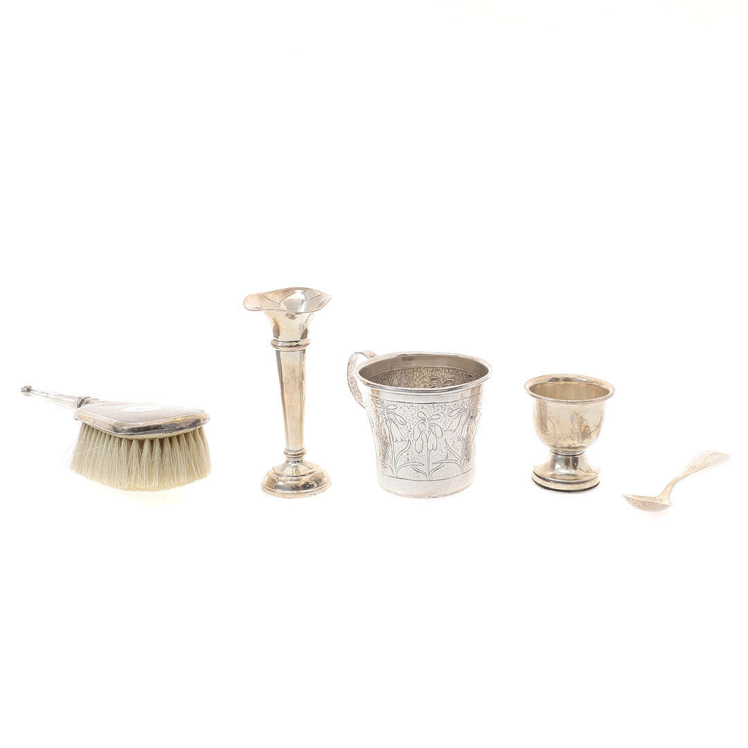 ÄGGKOPP OCH SKED, SILVER, DANSK.