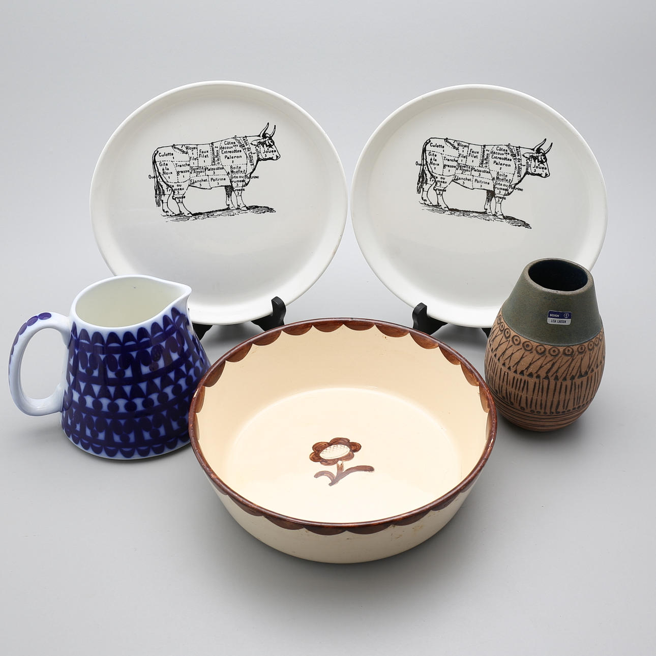 PARTI PORSLIN, 5 delar, Gustavsberg.