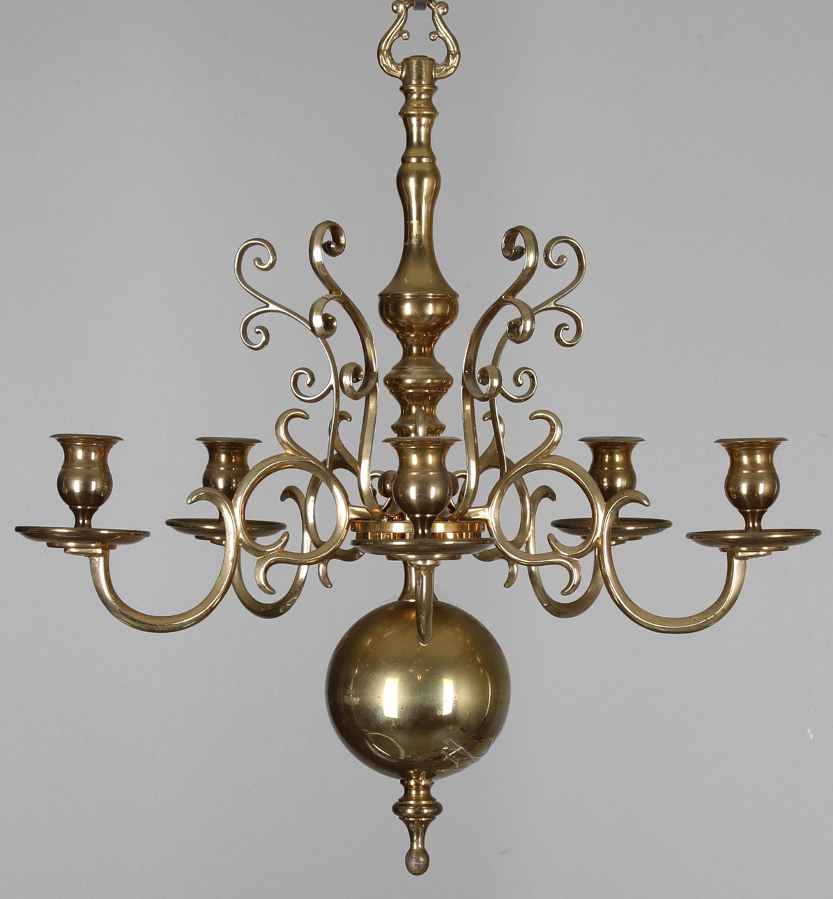 LJUSKRONA, Skultuna, mässing, barockstil, 1900-tal.