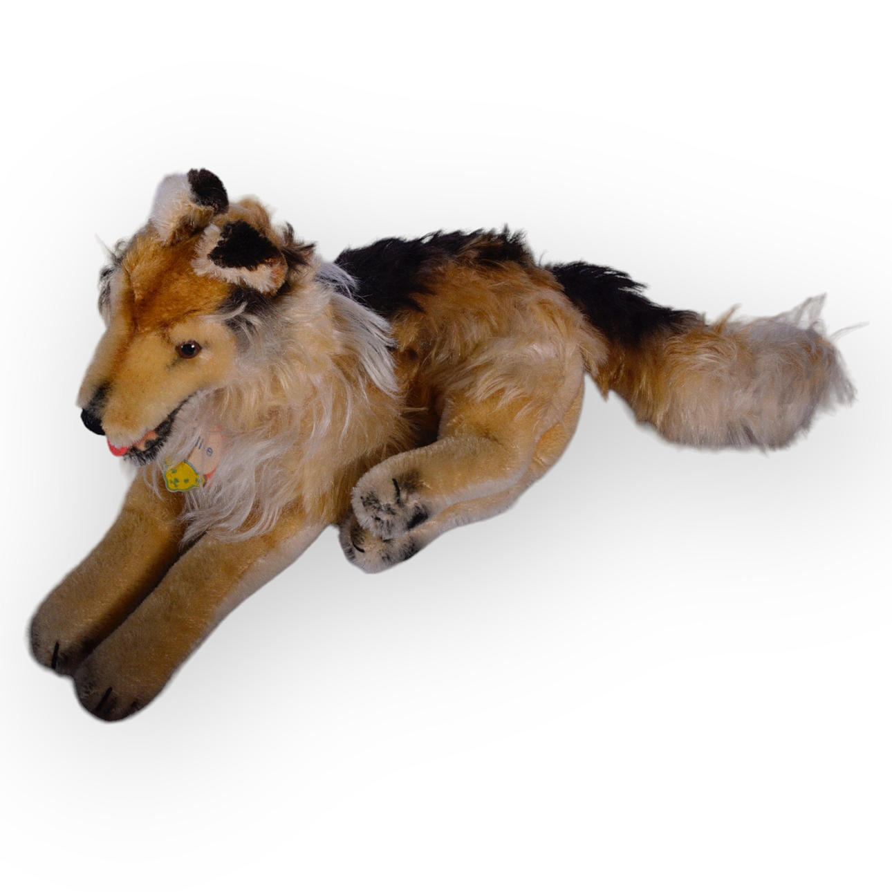 DOG, Steiff, lying German shepherd, 1900s.