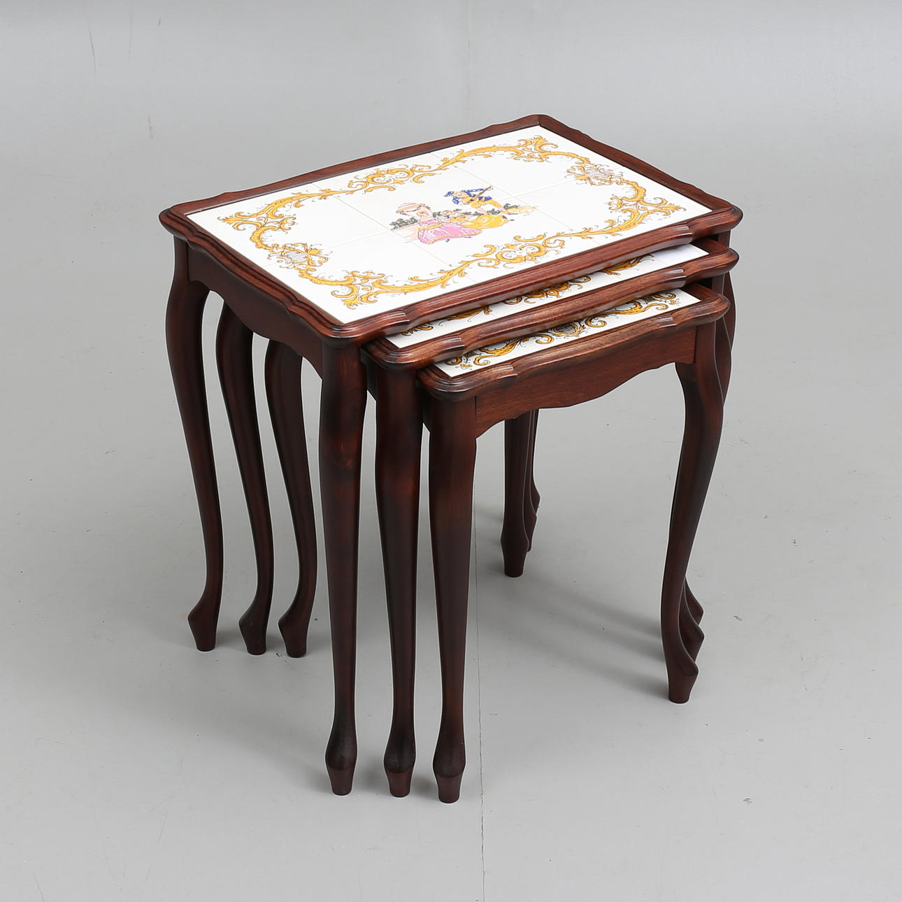 SATSBORD, 3 delar, med kakelplattor, 1900-talets andra hälft.