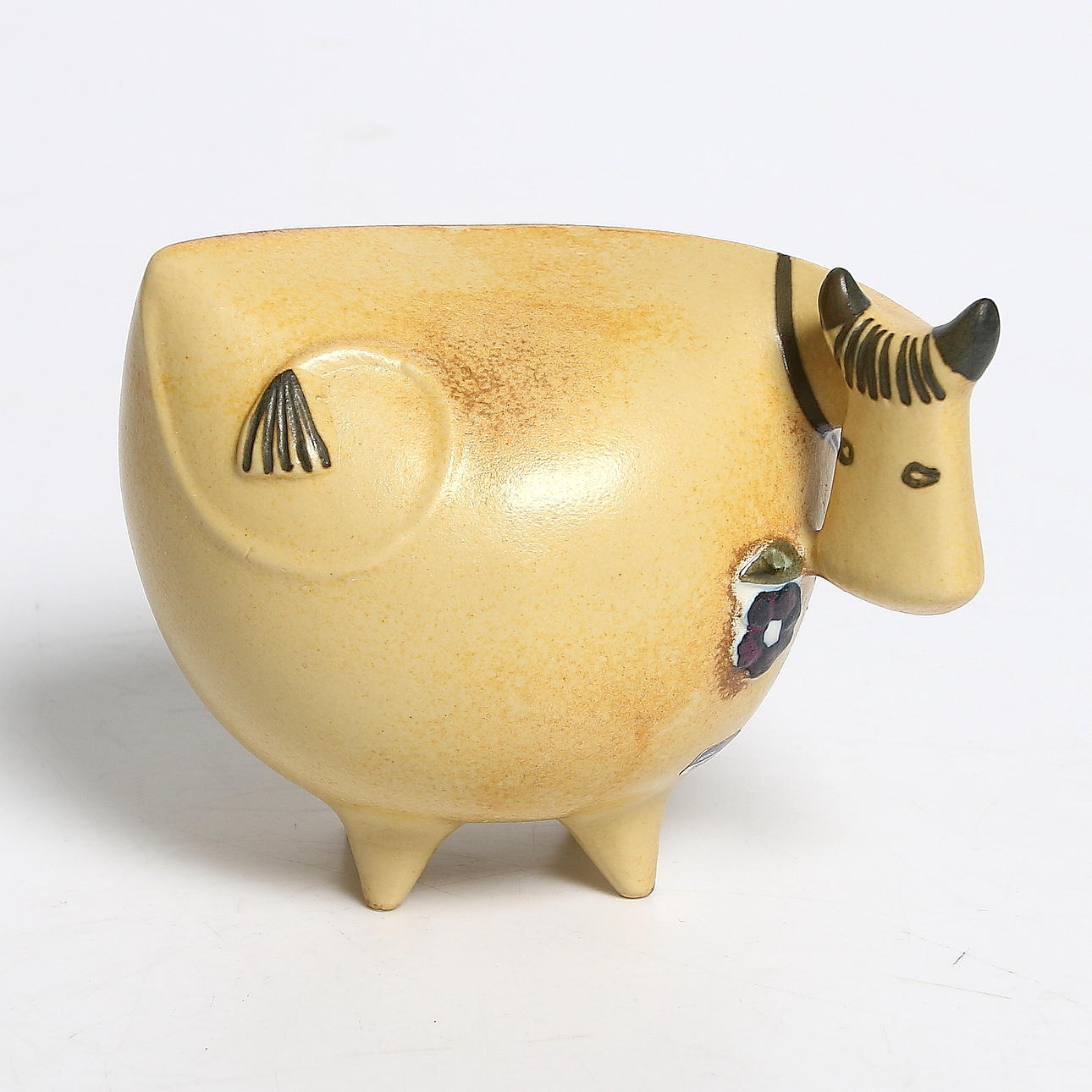 LISA LARSON. Figurin, stengods, ko ur serien "Stora Zoo", Gustavsberg.