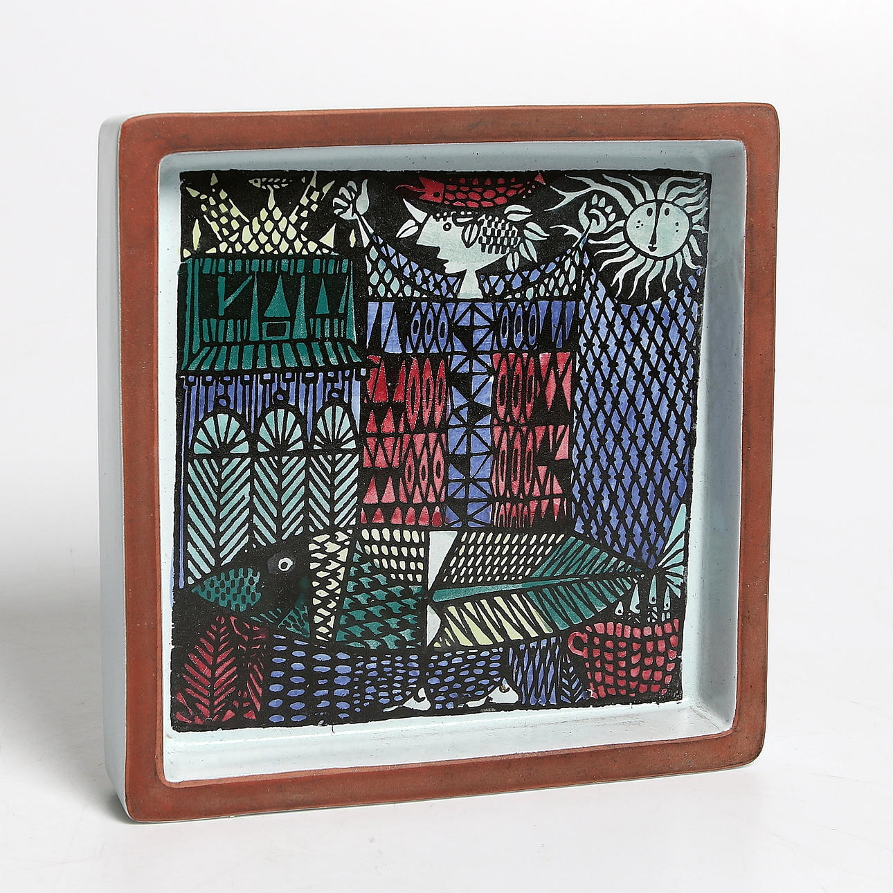 ASKFAT, keramik, "Karneval", Stig Lindberg, Gustavsberg.