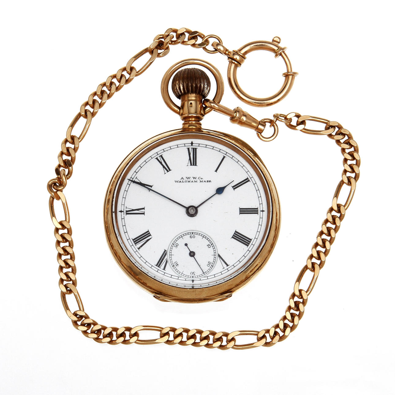 FICKUR, Waltham, 18k guld med kedja 18k guld.