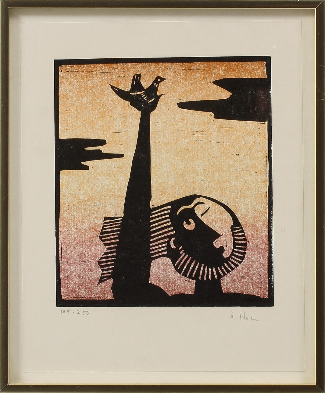 ÅKE HOLM. Träsnitt, 5 st, signerade och numrerade.