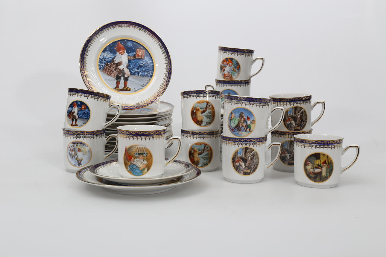 KAFFESERVIS, porslin, 36 delar, Jenny Nyströms Minne, 1854-1946.