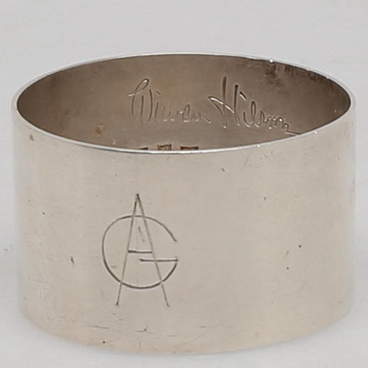 WIWEN NILSSON. Servettring i sterling silver, signerad.