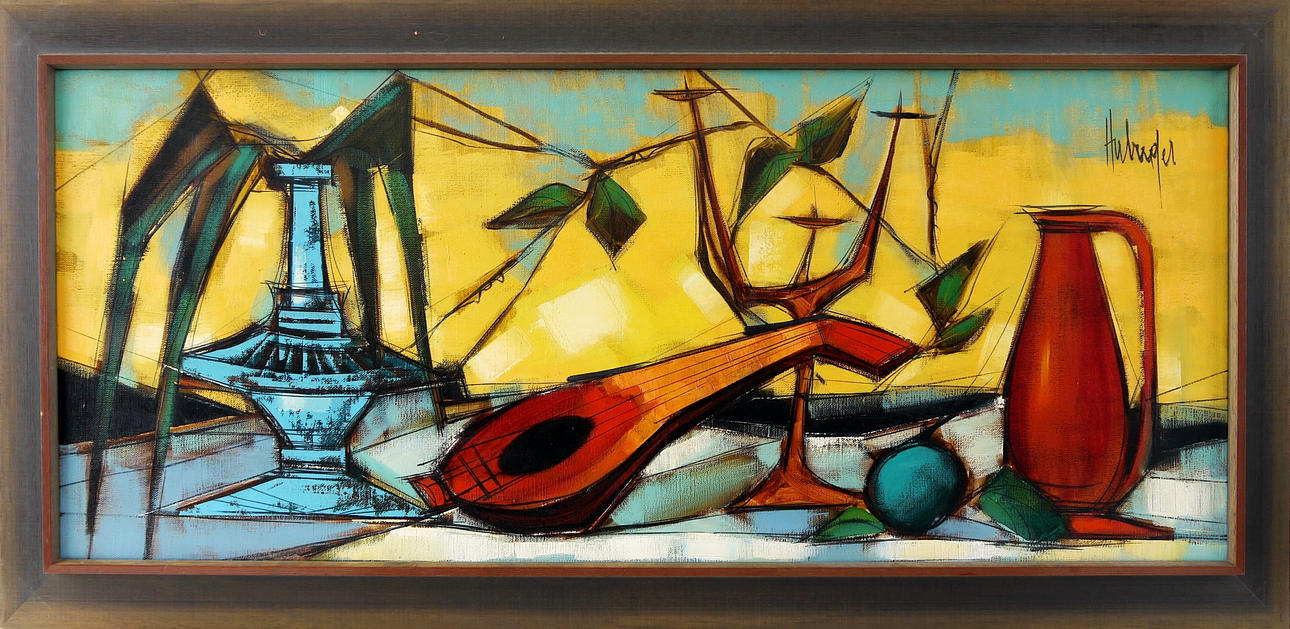 HUBERGER. ”Ohne Titel”, olja på duk, signerad övre högra.