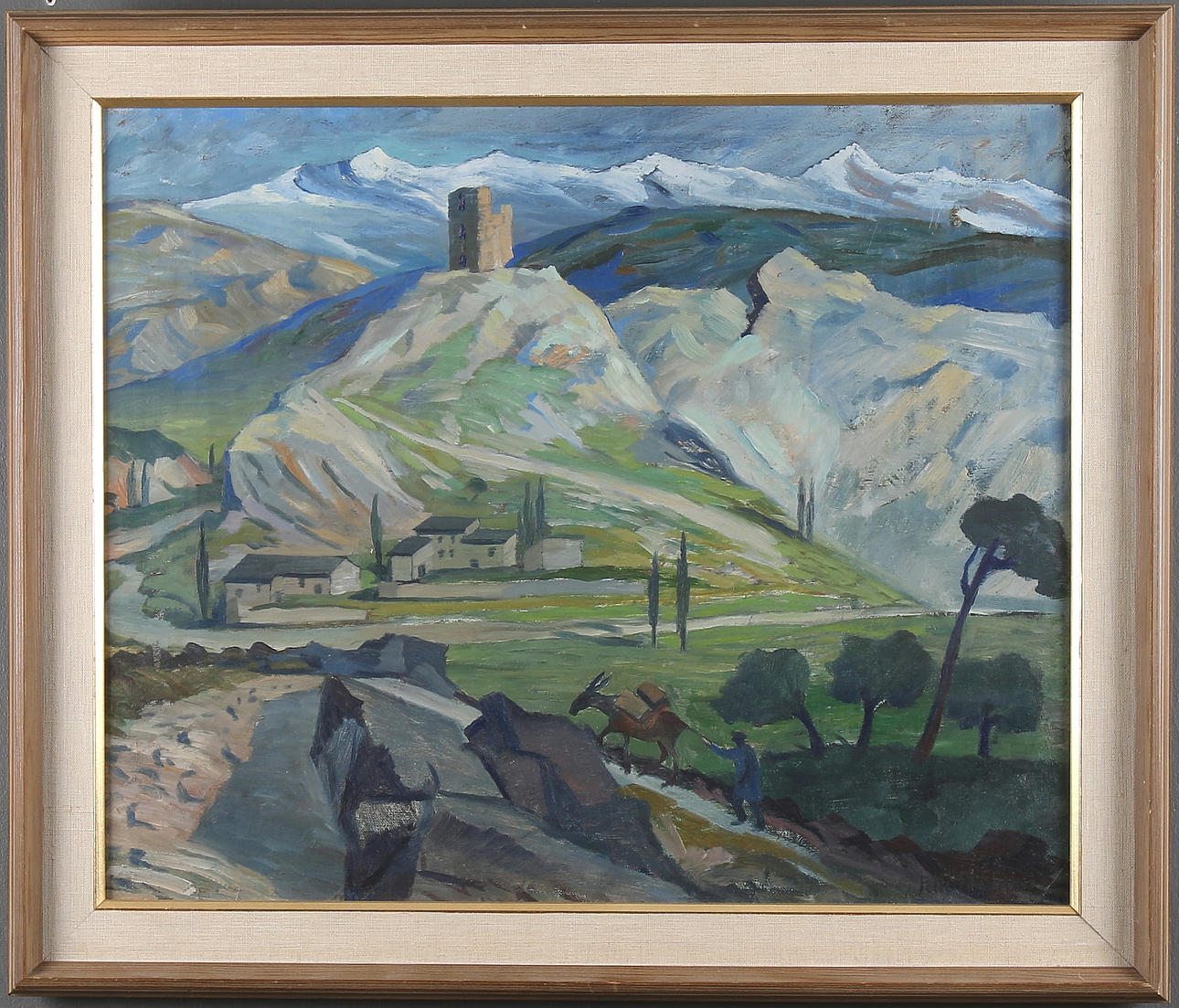 PELLE HAVNE. Sydländsk landskap, olja på duk, signerad.