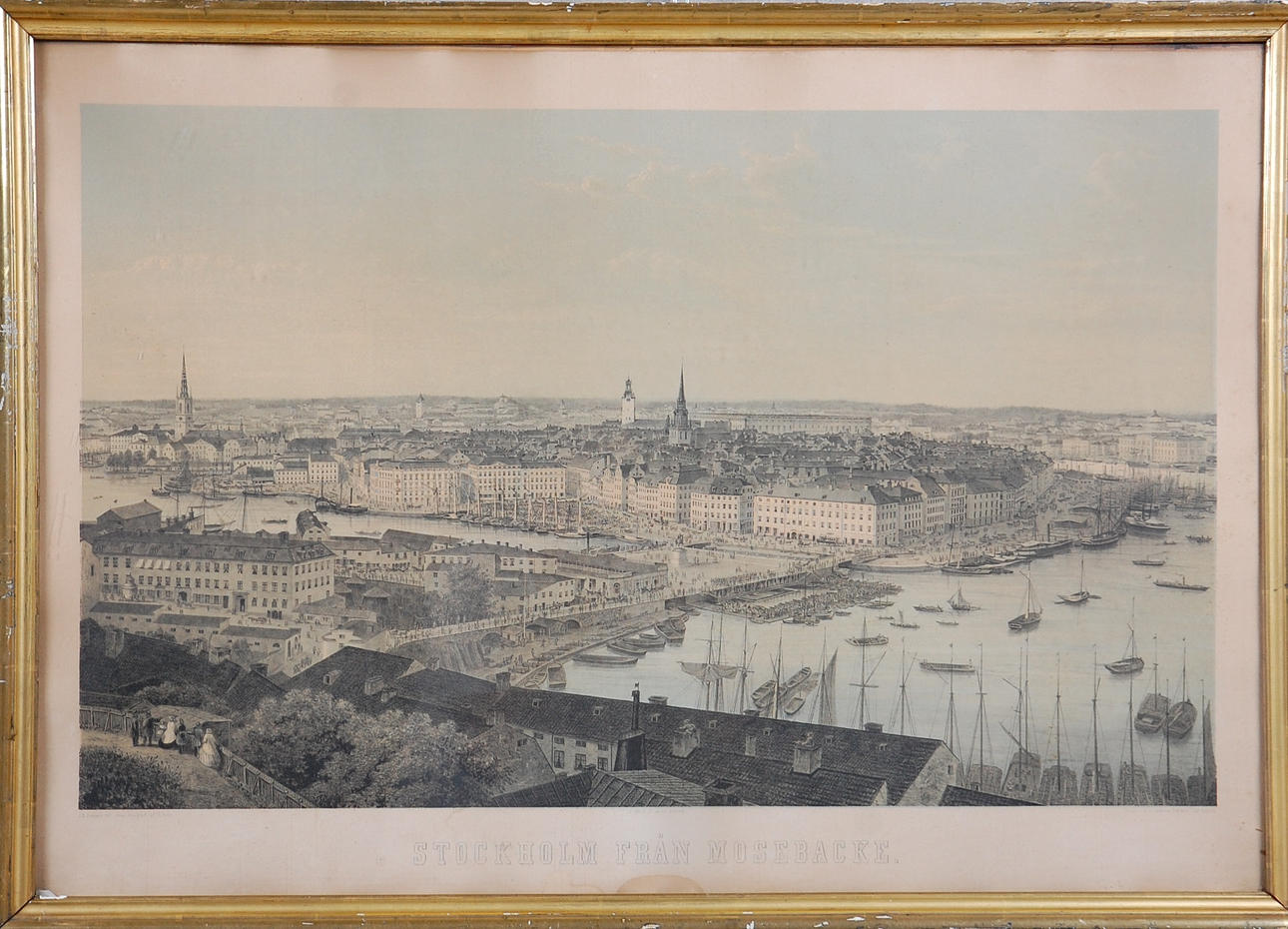 TRYCK efter fotografi af G Joop " Stockholm från Mosebacke ".