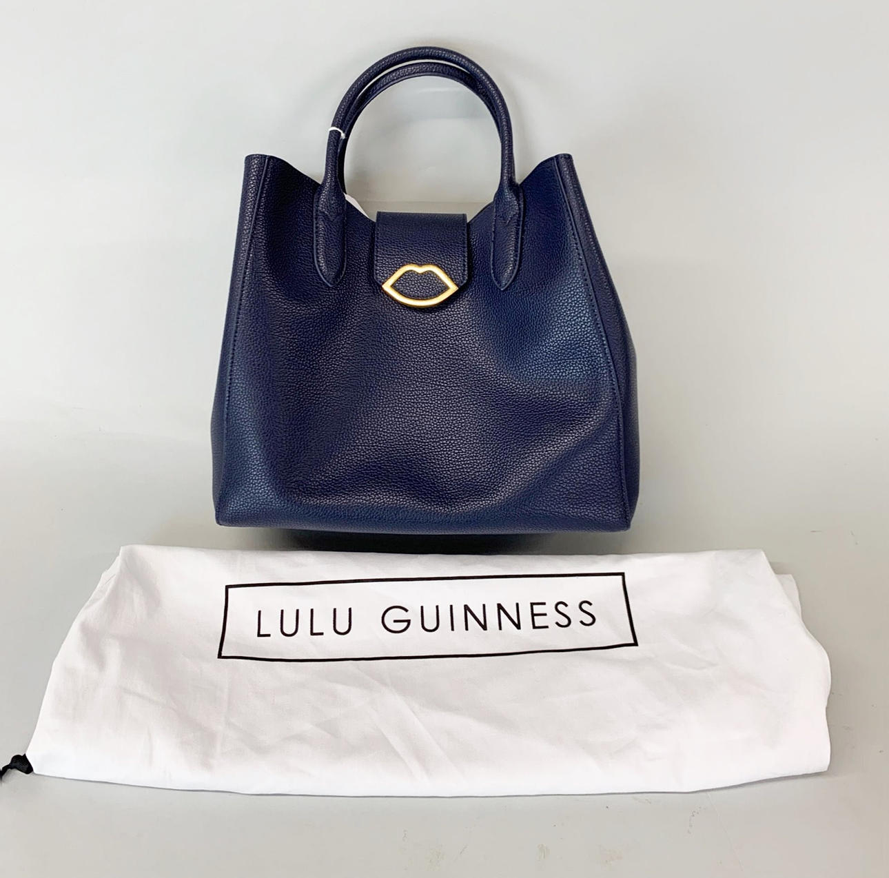 LULU GUINNESS NAVY BLUE HANDBAG.