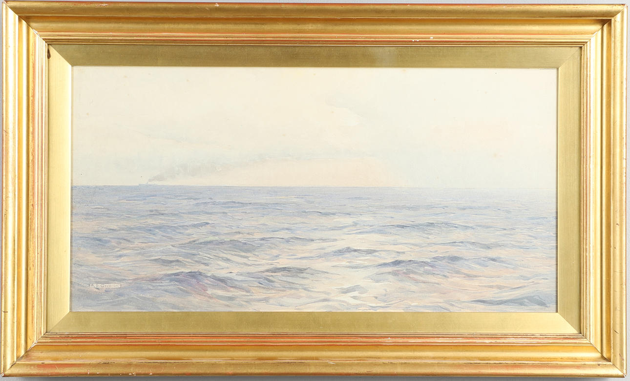 ALMA CLAUDE BURLTON CULL (1880-1931). STEAMSHIP ON THE HORIZON.