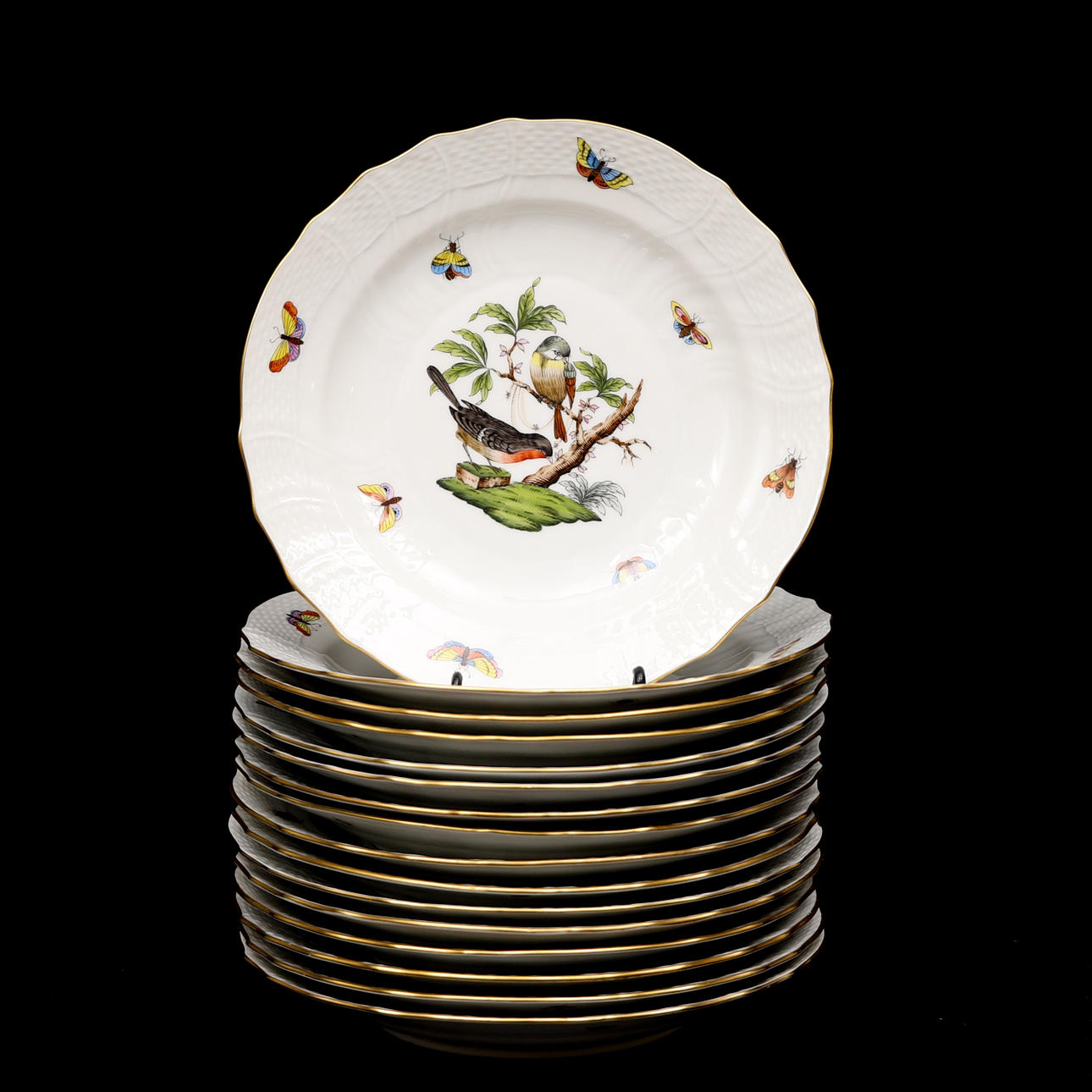 TELLER, 16-tlg., „Rothschild Birds“, Herend, Ungarn.