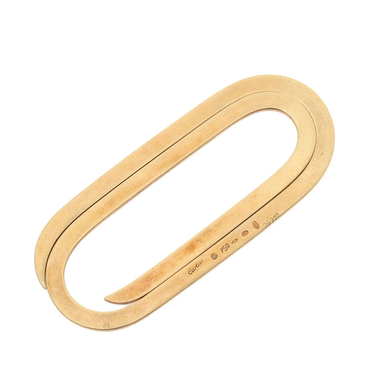 CARTIER. Eine 750-Mark-Büroklammer aus Gold.