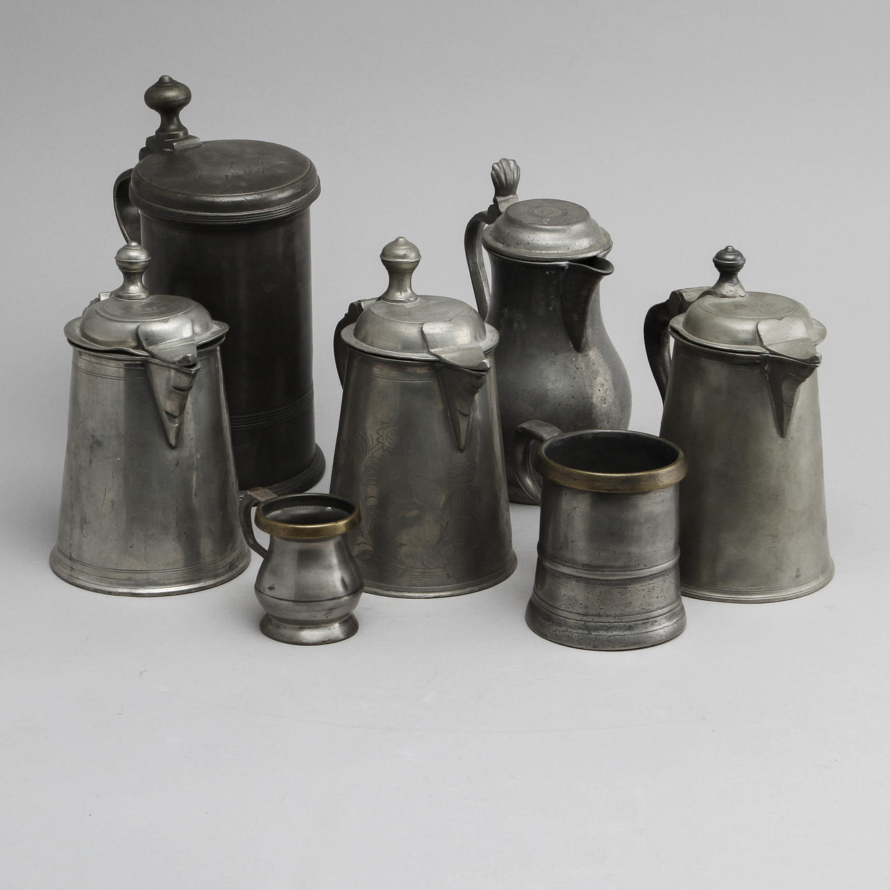 TENNFÖREMÅL, 7 st, 1800-tal.