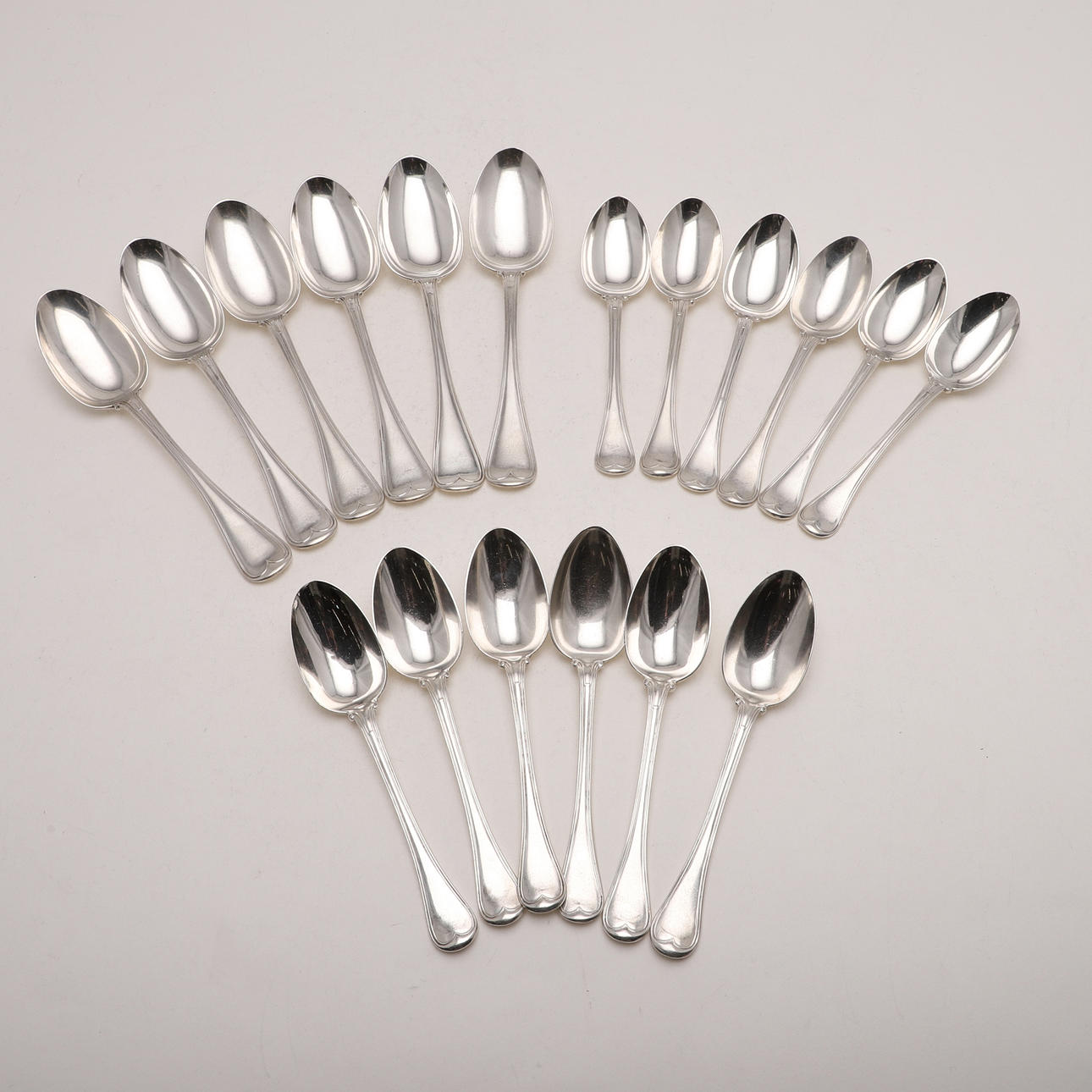 HANOVERIAN MILITARY THREAD PATTERN FLATWARE. Silver & Metals - Silver ...
