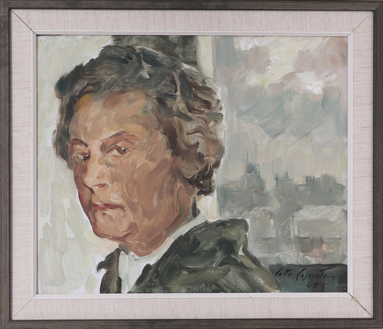 LOTTE LASERSTEIN. Porträtt, olja på duk, signerad och daterad -60.