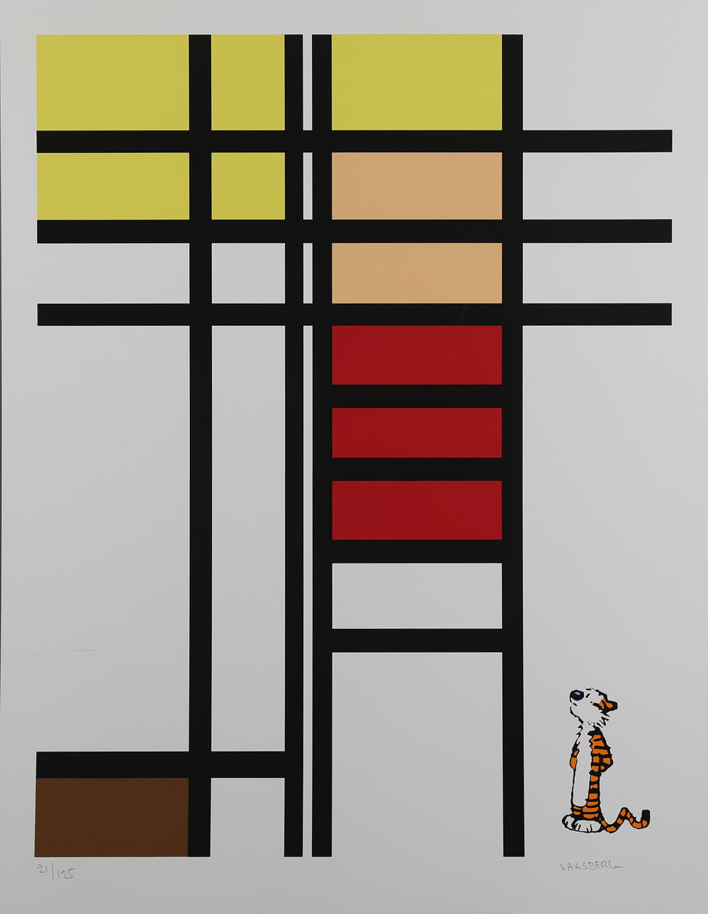 INGEMAN PERSSON. Komposition med tiger, serigrafi nr 21/125, signerad Vaksberg.