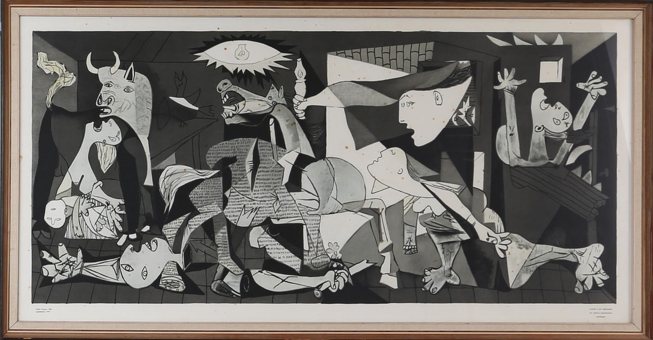 PABLO PICASSO. Tryck, Guernica, Minerva Reproductions, Copenhagen.