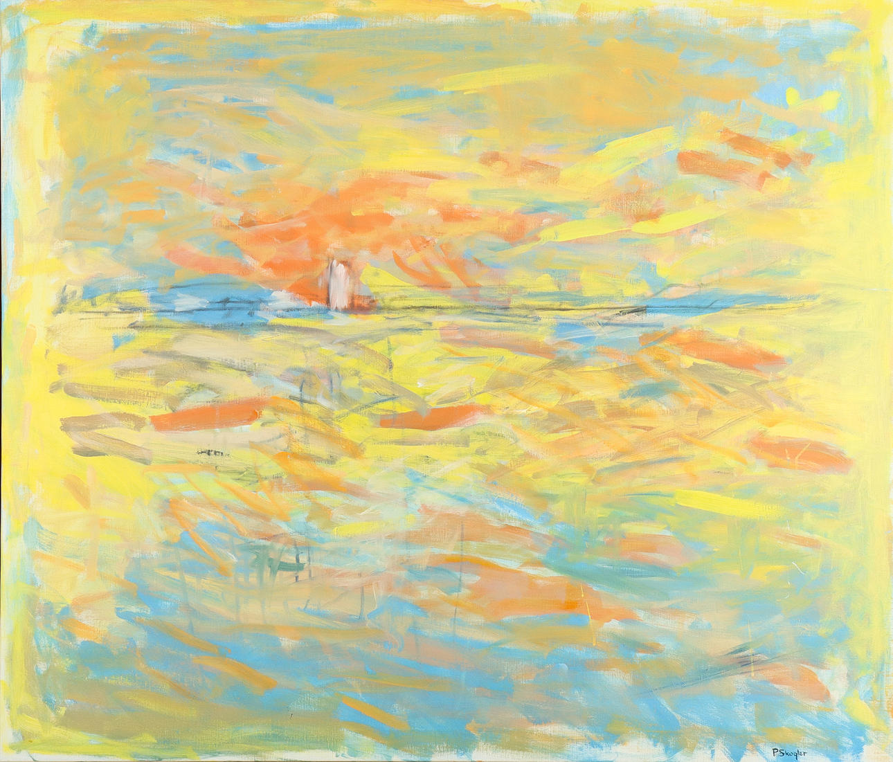 PER SKOGLER. Sea of ​​light, oil on canvas, signed and dated 1986.