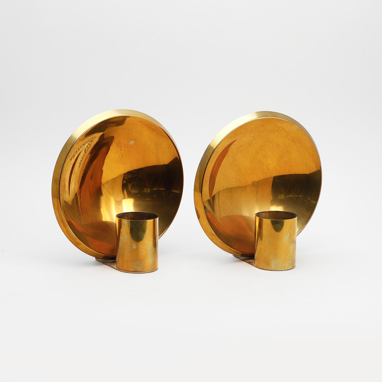LIGHT PLATES, 1 pair, brass, Colseth, Norway.