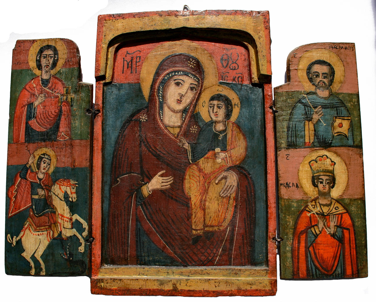 IKON, tripthychon/små promenader altare ikonen runt 1800.