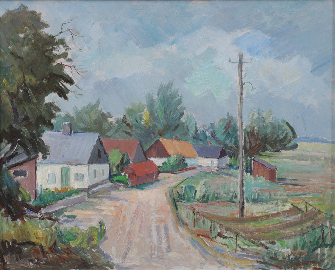 CARL RÖNSTRÖM. "Vitaby", oil on Board, signed.