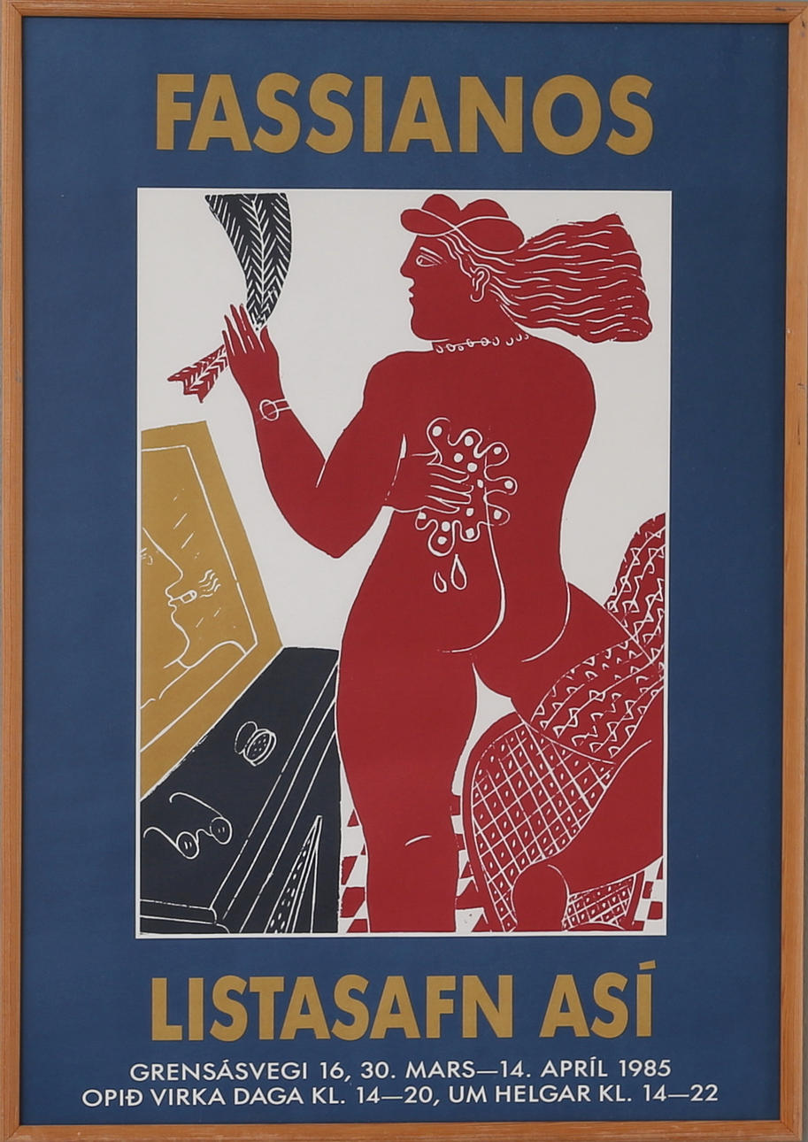 ALEXANDRE FASSIANOS. Utställningsaffisch, 1985.