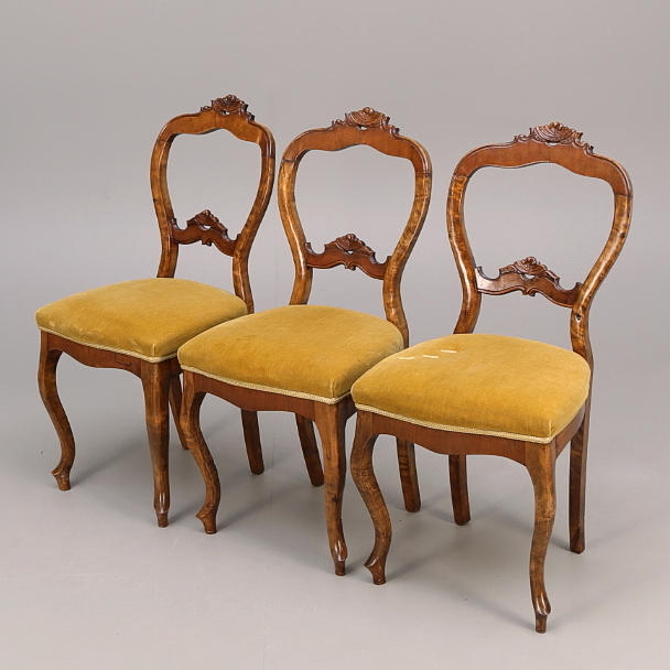 STOLAR 3 st, nyrokoko, 1800-talets slut.