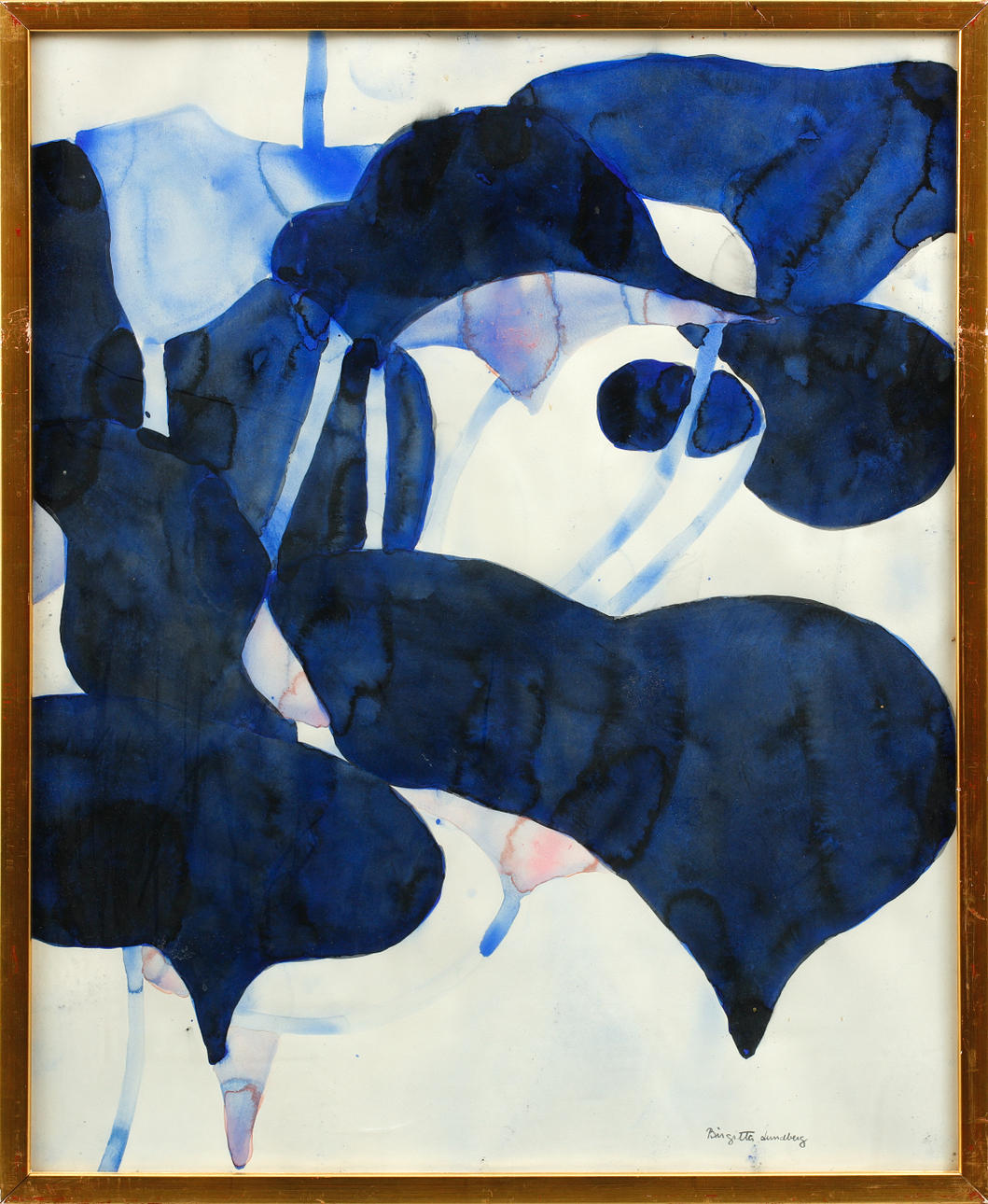 BIRGITTA LUNDBERG-SÖDERSTRÖM. "Vinterväxter" akvarell, signerad.