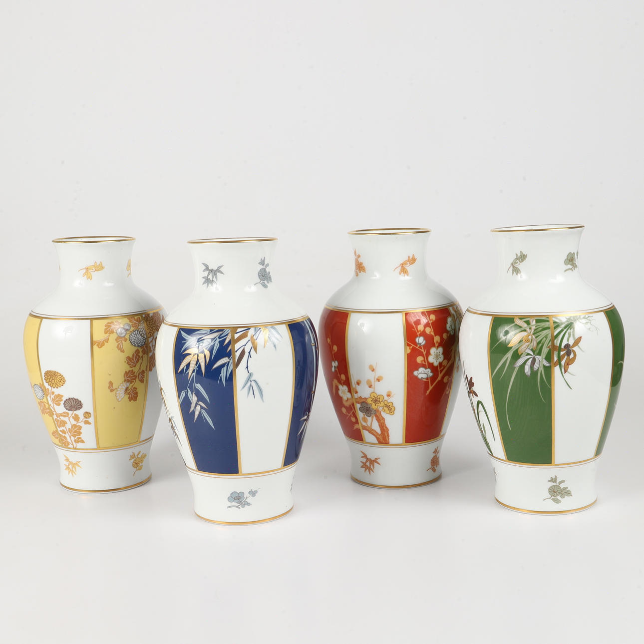 VASES, 4 pieces, , porcelain, OAC Okura/Franklin Mint, Japan/USA