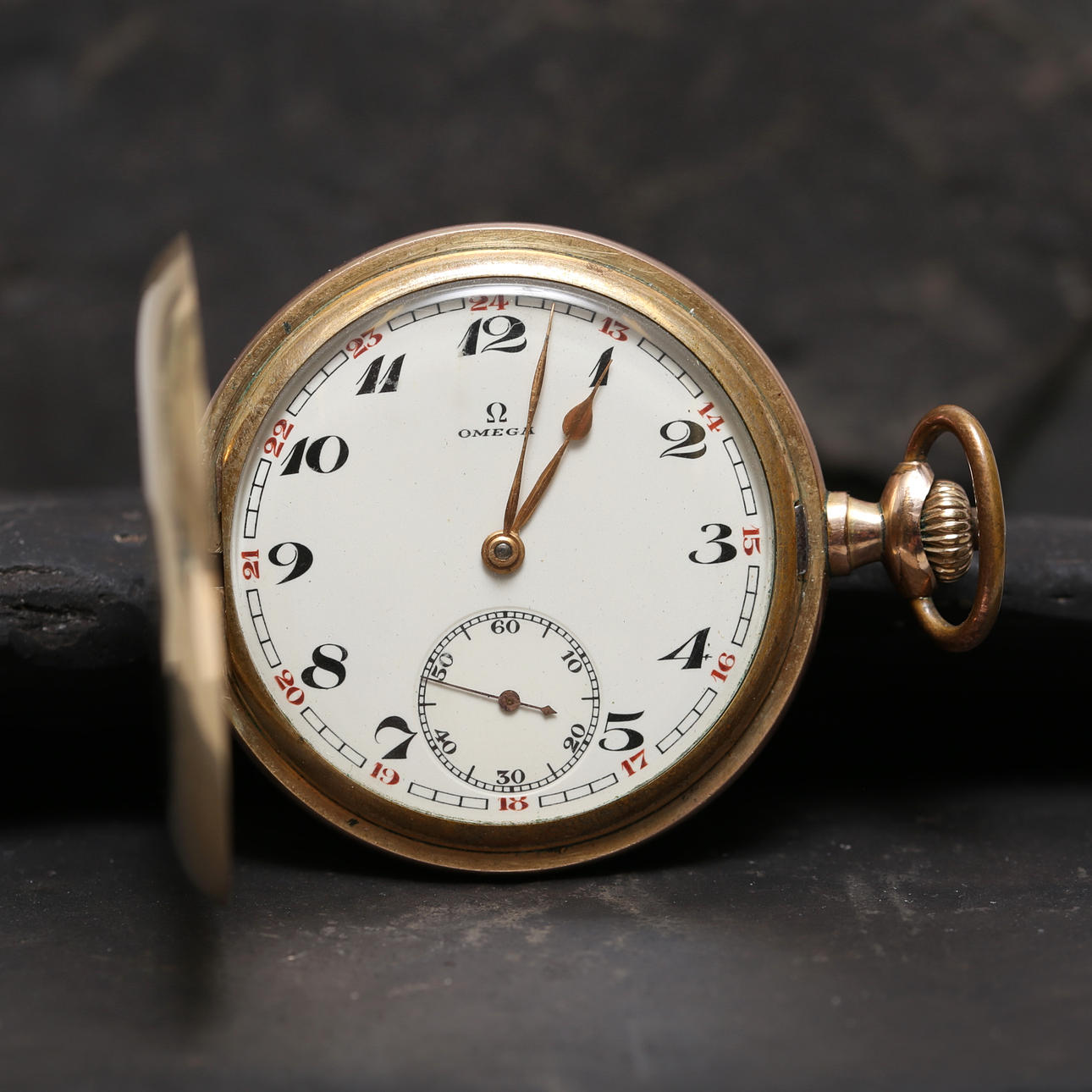 POCKET WATCH, savonette, double, Omega, 1930s.