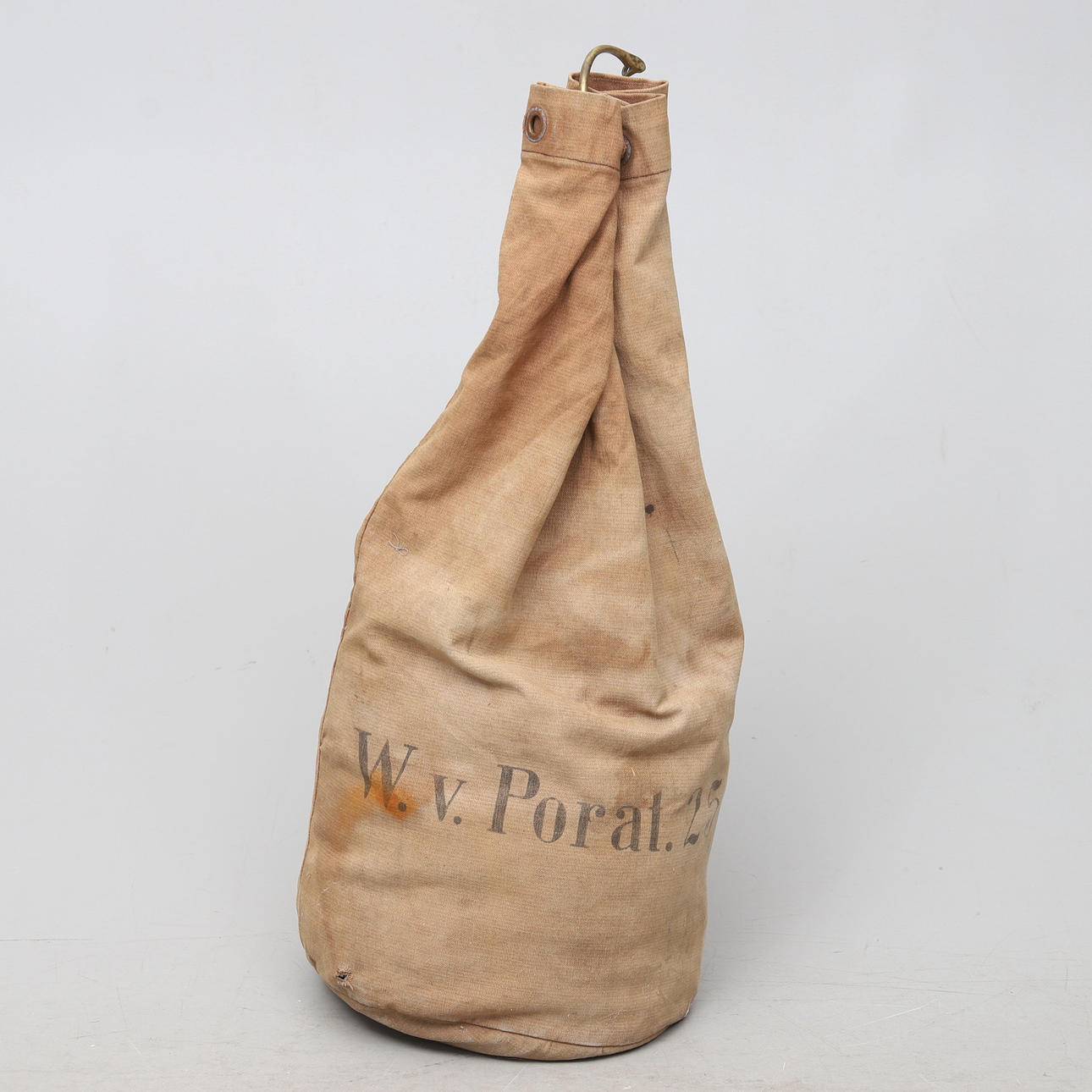 SAILOR'S BAG, canvas, with signal flags, 1900s.