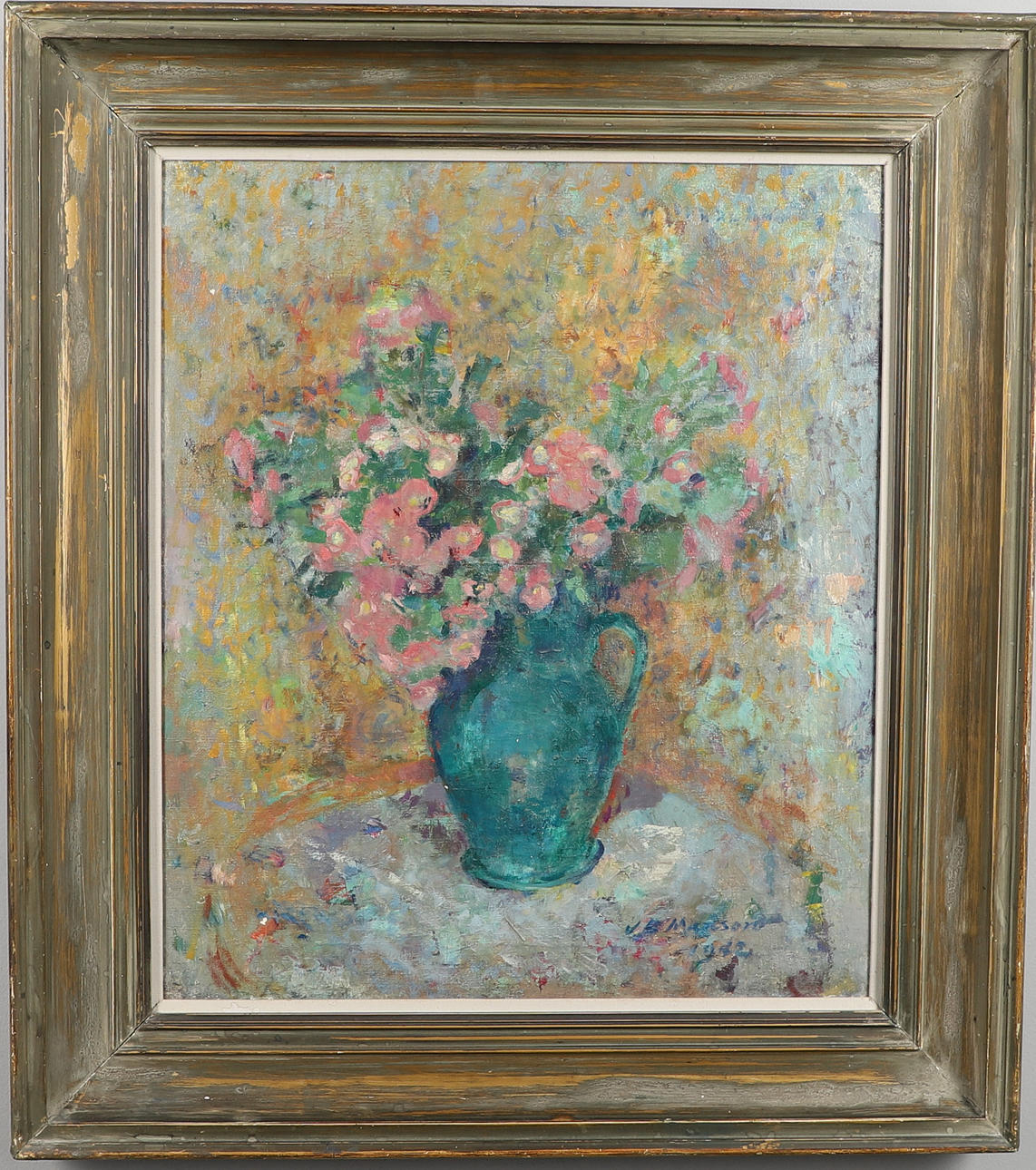 JAMES BOLIVAR MANSON (1879-1945). FLOWERS IN A GREEN JUG.