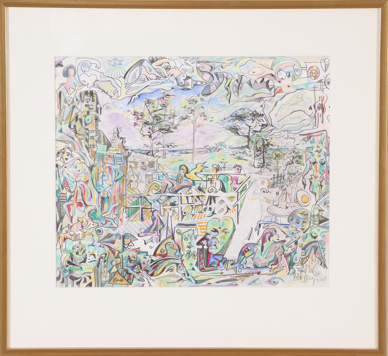 TORD LC PERSSON. Composition, drawing, signed 2001. Art - Drawings ...