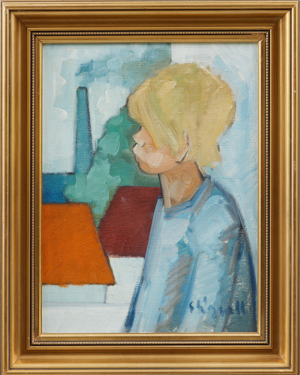 SVEN LIGNELL. Boy, oil on canvas, signed.