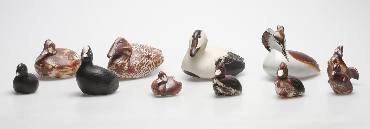 FIGURINER, 11 st, stengods, Paul Hoff, Gustavsberg.