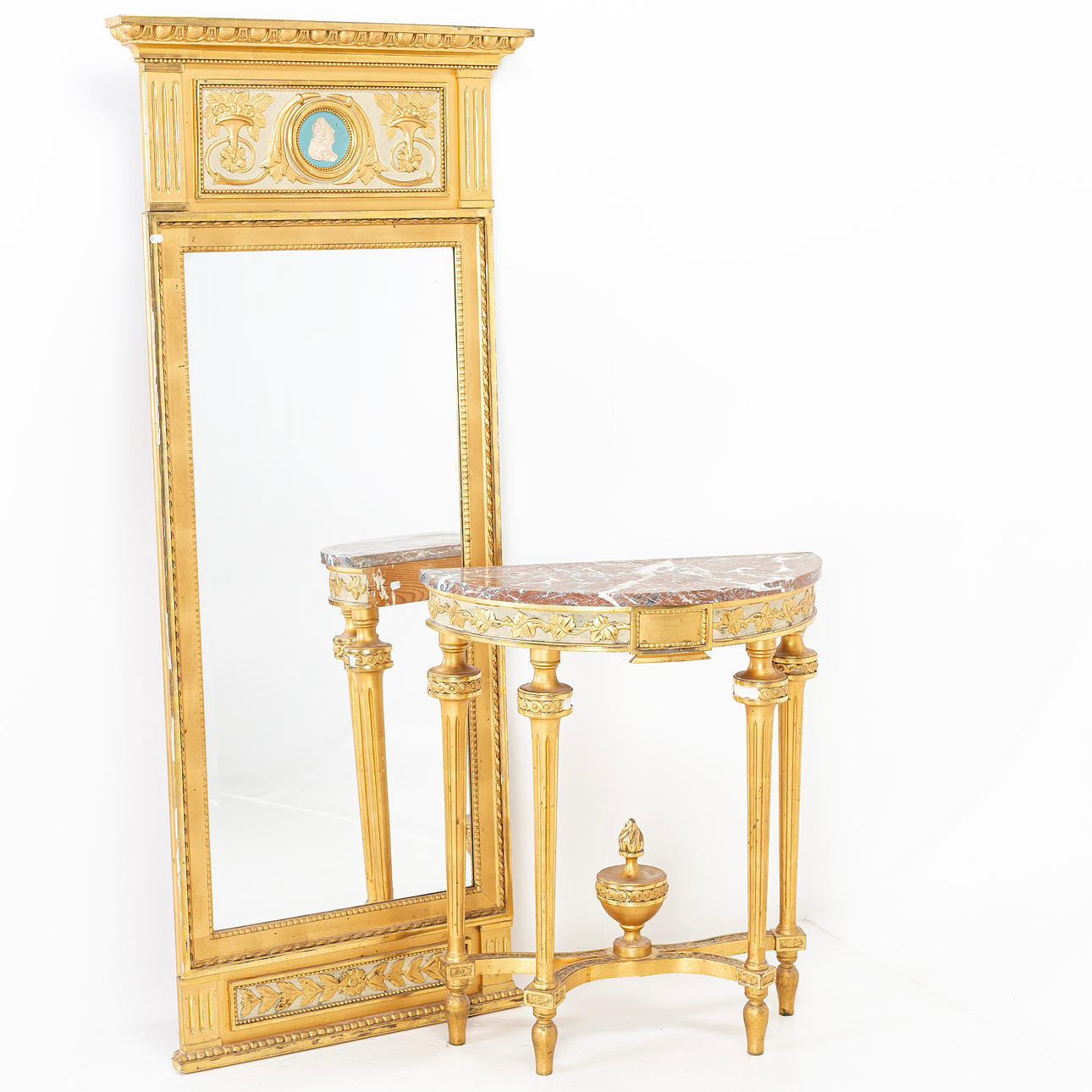 MIRROR, with console table, Gustavian style.