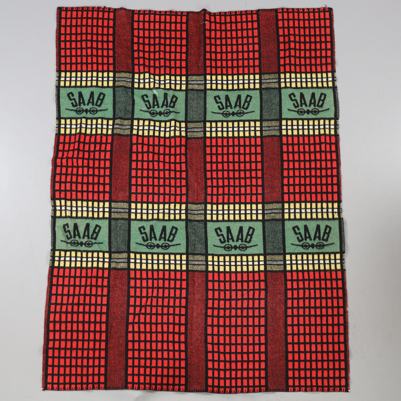 PLÄD/BILFILT, textil, SAAB, 1950-60-tal.