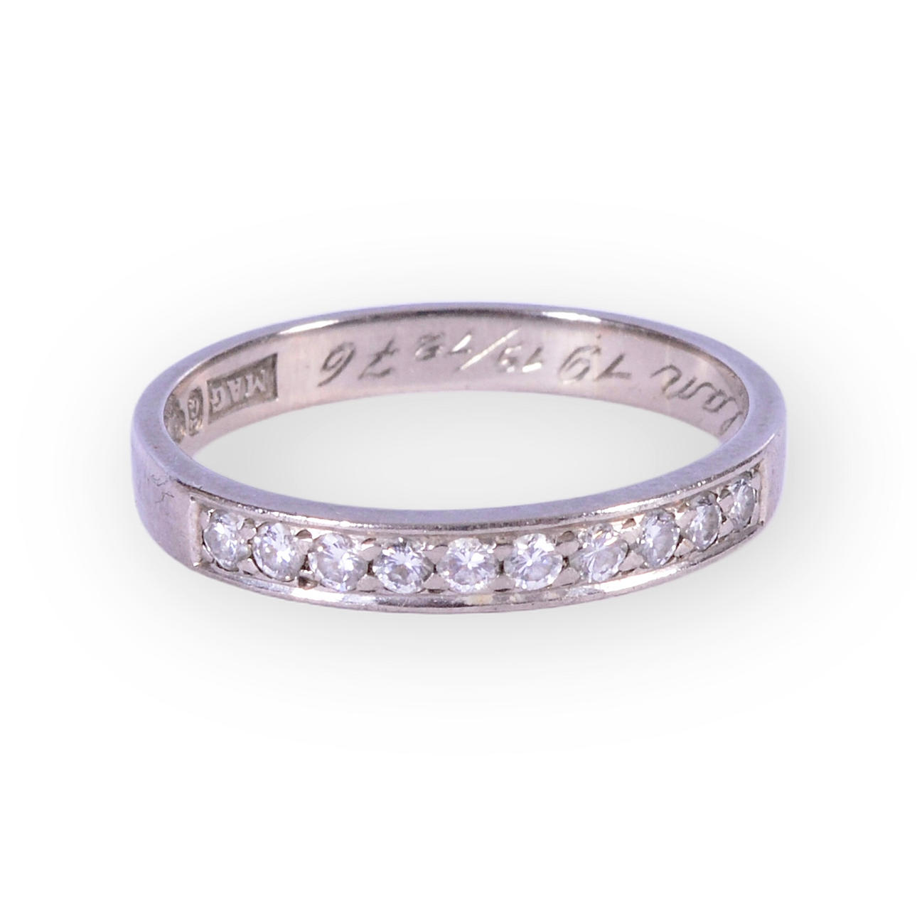 DIAMANTRING, halvallians, vitguld 18K.